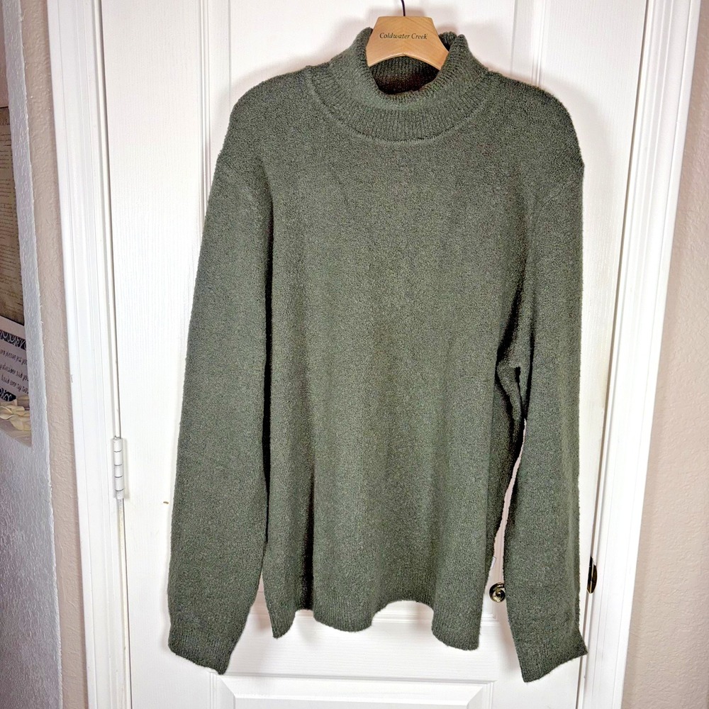 Frank & Oak Men's Olive Turtleneck Sweater 2XL – Soft, Warm, Sustainable Style